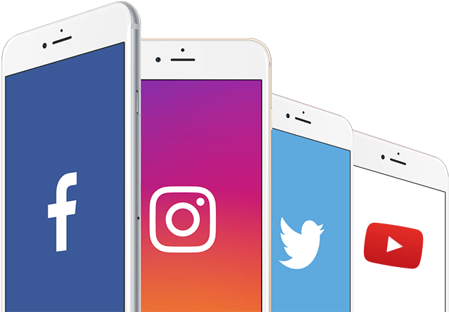 Social Media Appson Smartphones PNG with transparent background