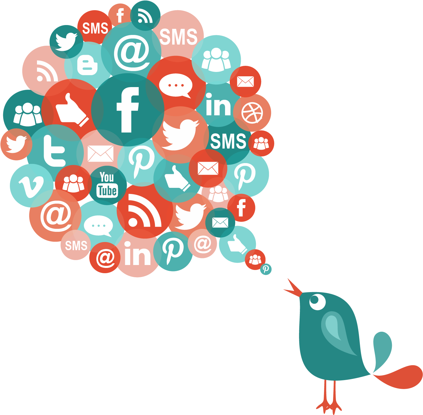 Social Media Bird Singing PNG with transparent background