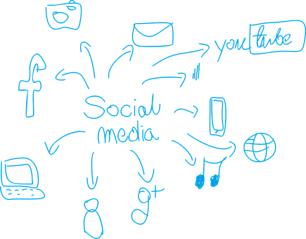 Social Media Connectivity Illustration PNG with transparent background