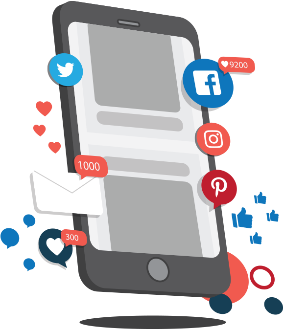 Social Media Engagement Illustration PNG with transparent background