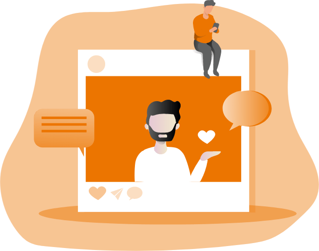 Social Media Engagement Illustration PNG with transparent background