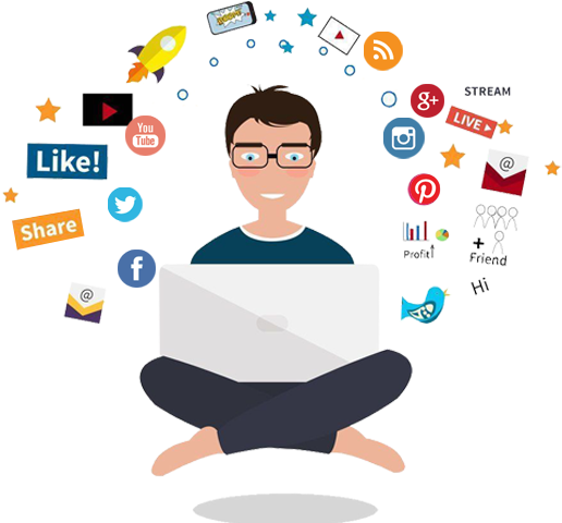 Social Media Engagement Illustration PNG with transparent background