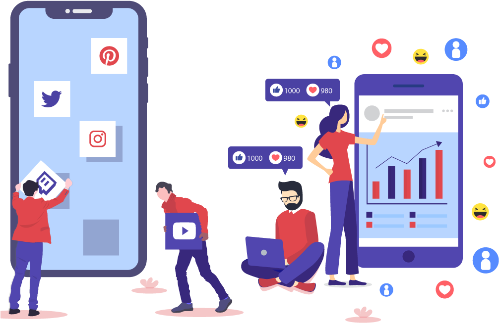 Social Media Engagementand Analytics PNG with transparent background