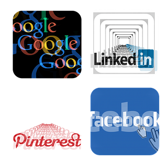 Social Media Icons Collage PNG with transparent background