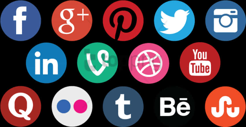 Social Media Icons Collection PNG image with a transparent background, free high-resolution download