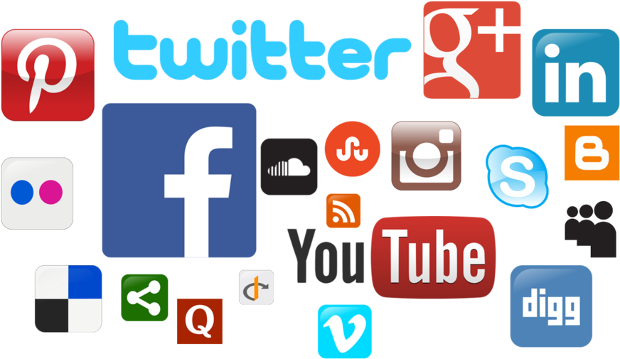 Social Media Icons Collection PNG with transparent background