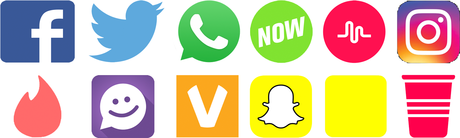 Social Media Icons Collection PNG with transparent background