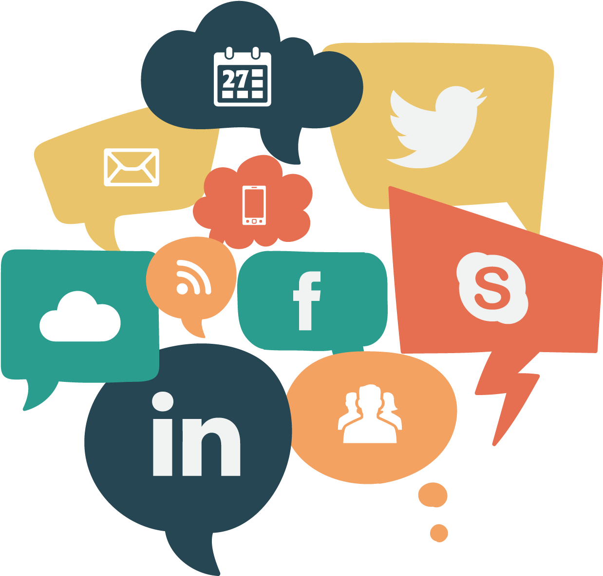 Social Media Icons Concept PNG with transparent background
