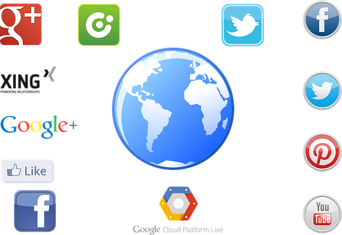 Social Media Icons Globe Central