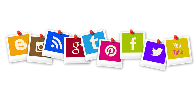 Social Media Icons Pinned PNG with transparent background