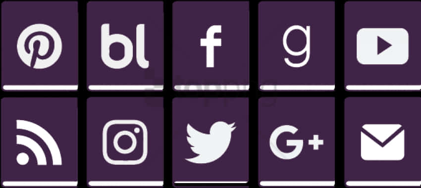 Social Media Icons Purple Background PNG image with a transparent background, free high-resolution download
