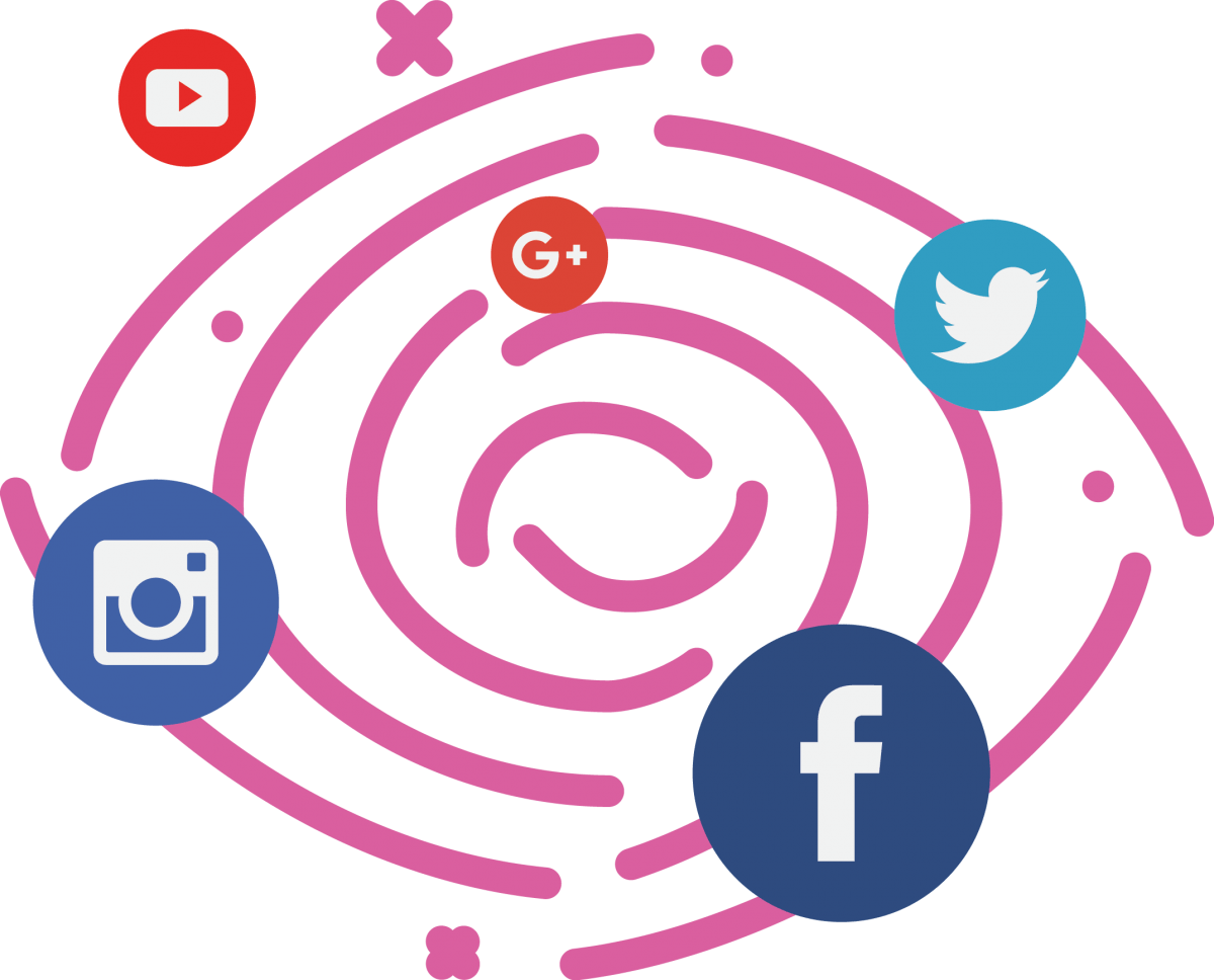 Social Media Icons Vortex