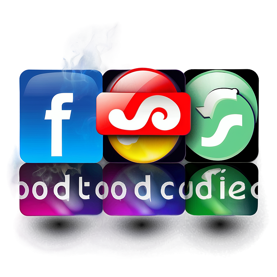 Social Media Icons with Shadows PNG 05252024 PNG image with a transparent background, free high-resolution download