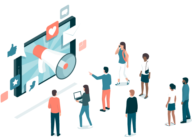 Social Media Influence Illustration PNG with transparent background