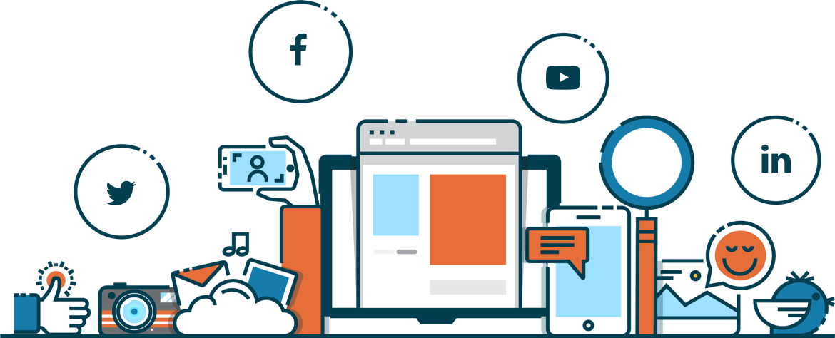 Social Media Integration Concept PNG with transparent background
