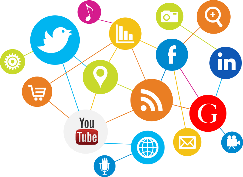 Social Media Integration Network PNG with transparent background