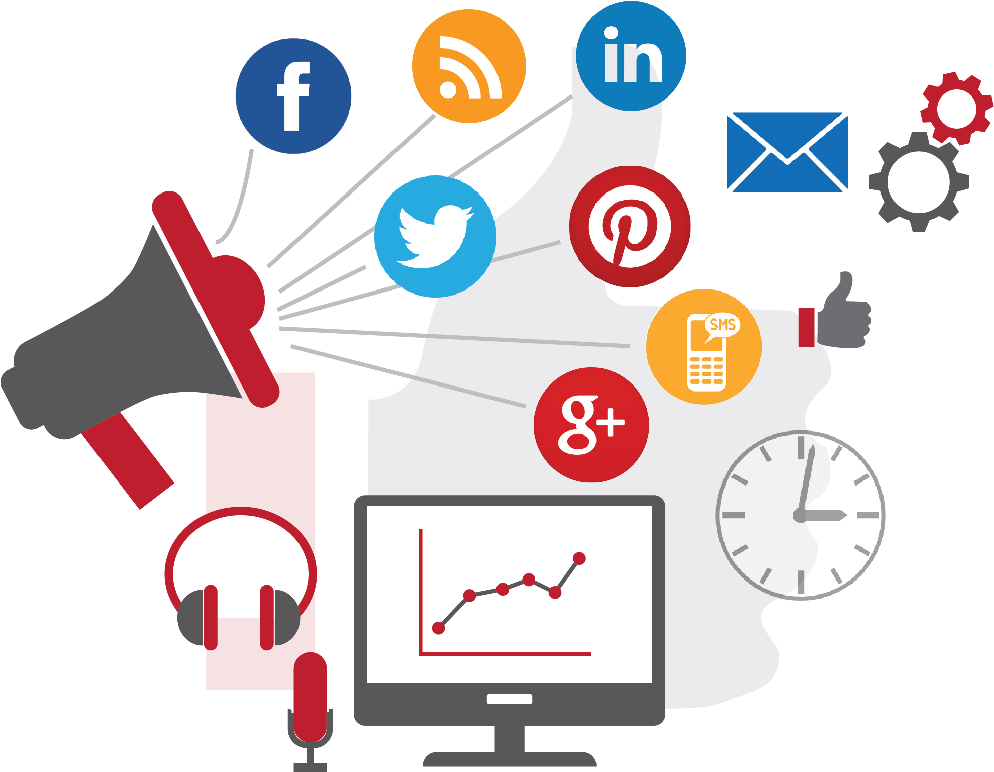 Social Media Marketing Strategy Concept PNG with transparent background