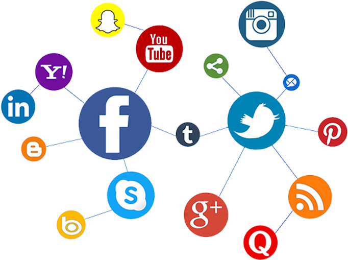 Social Media Network Connections PNG with transparent background