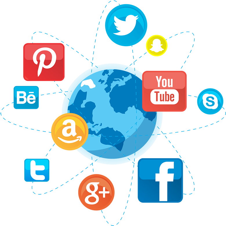 Social Media Networks Global Connectivity PNG with transparent background
