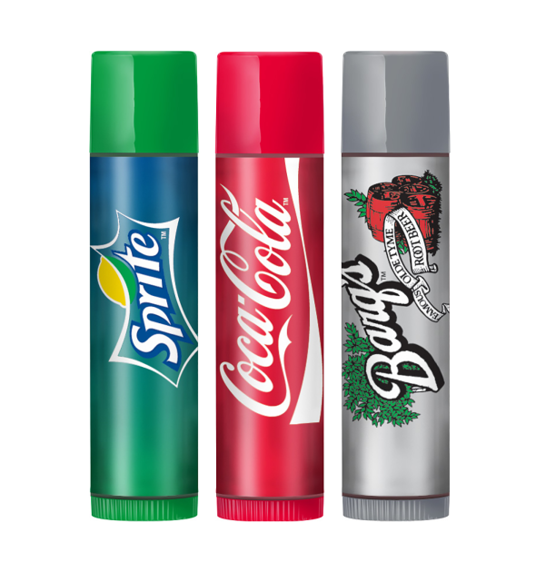 Soda Branded Lip Balms PNG with transparent background