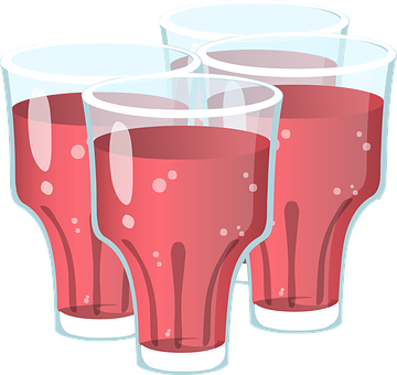 Soda Glasses Cartoon Illustration PNG with transparent background