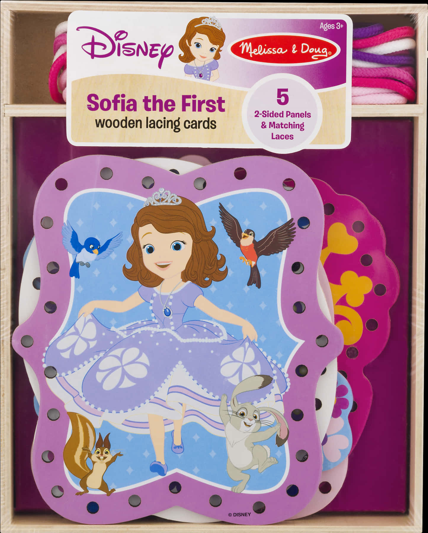 Sofia The First Wooden Lacing Cards Toy