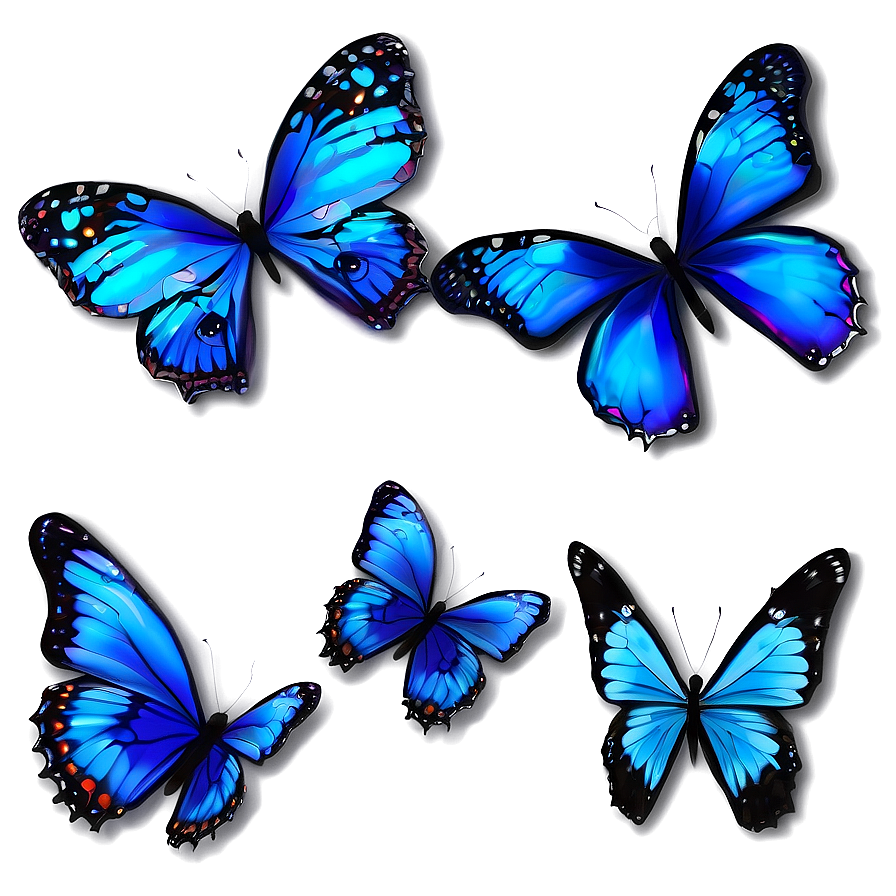 Soft Blue Butterflies Png Wui