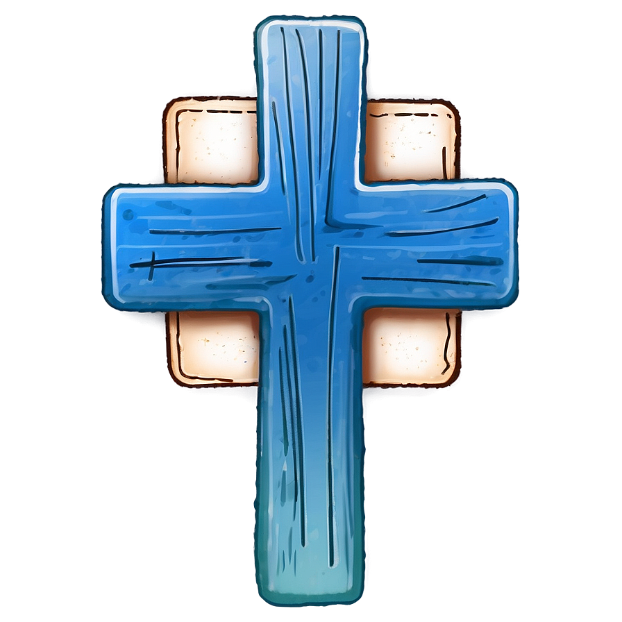 Soft Blue Cross Sketch Png Hgk90