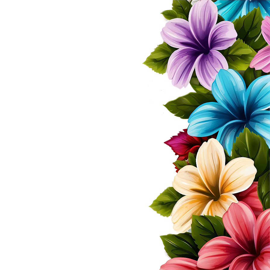 Soft Color Corner Flower Png 06272024