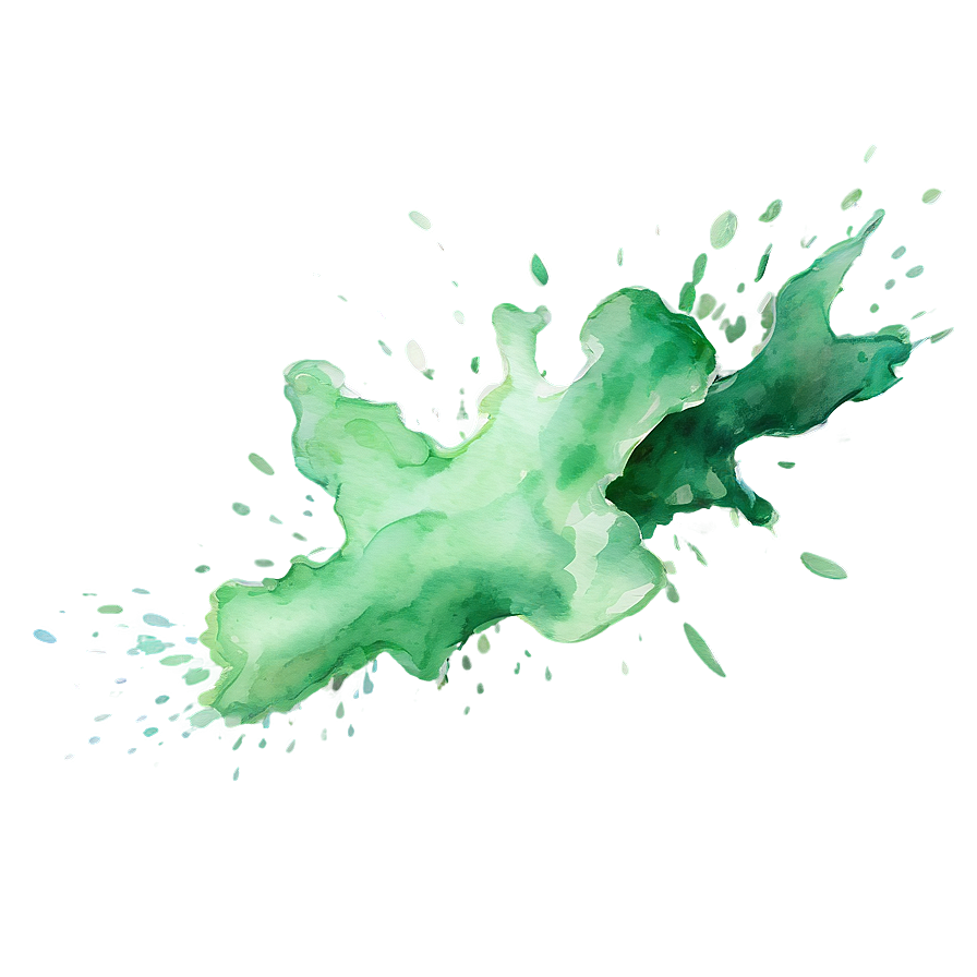 Soft Green Watercolor Splash PNG 26 PNG with transparent background