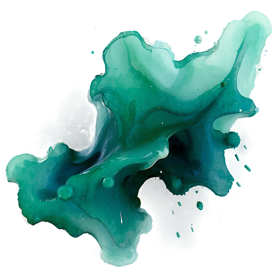 Soft Green Watercolor Splash PNG wet6 PNG with transparent background