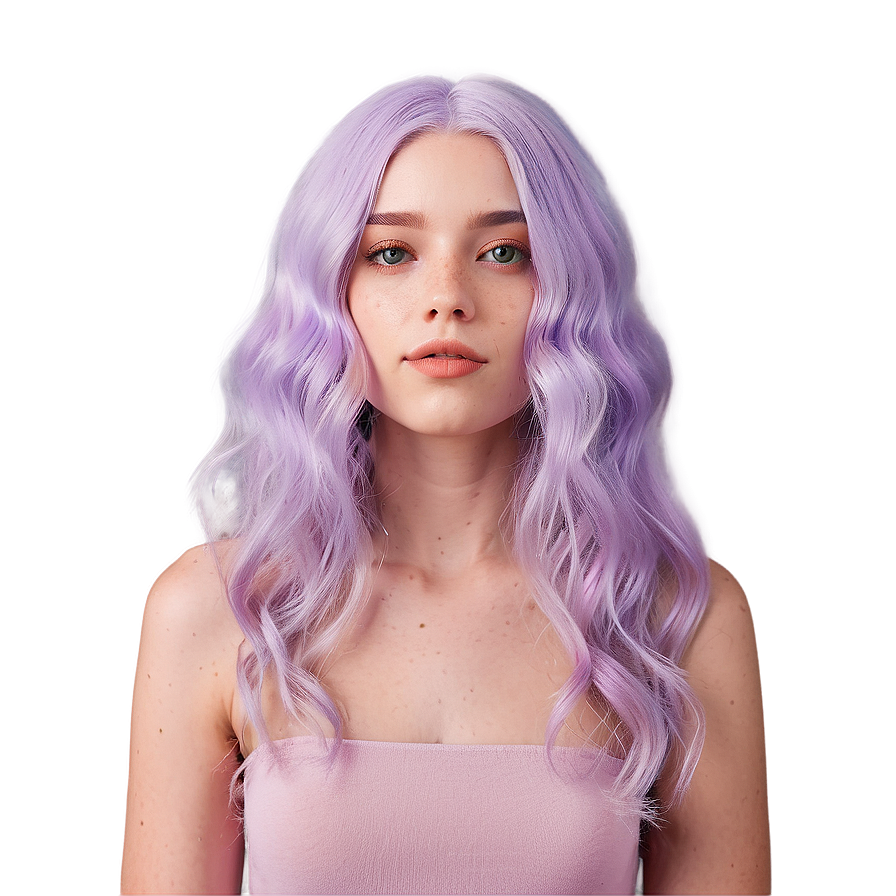 Soft Lavender Hair Aesthetic Png Bvn