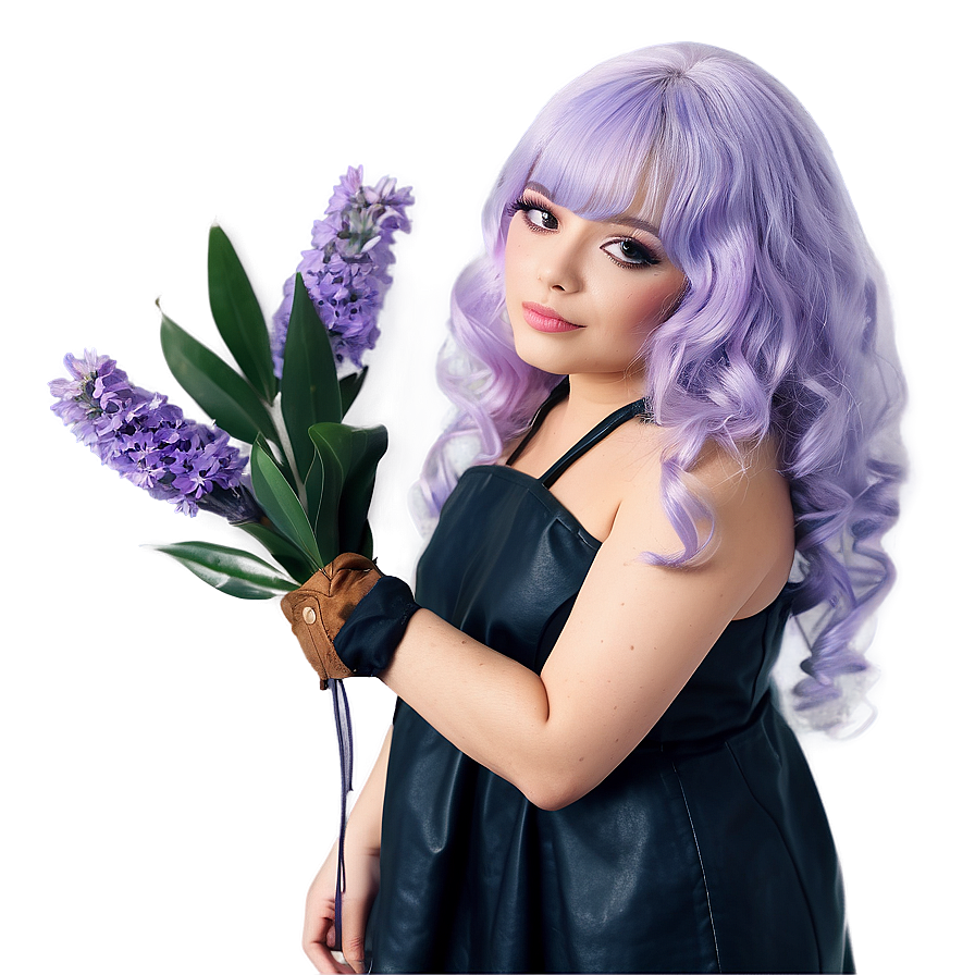 Soft Lavender Hair Aesthetic Png Smx