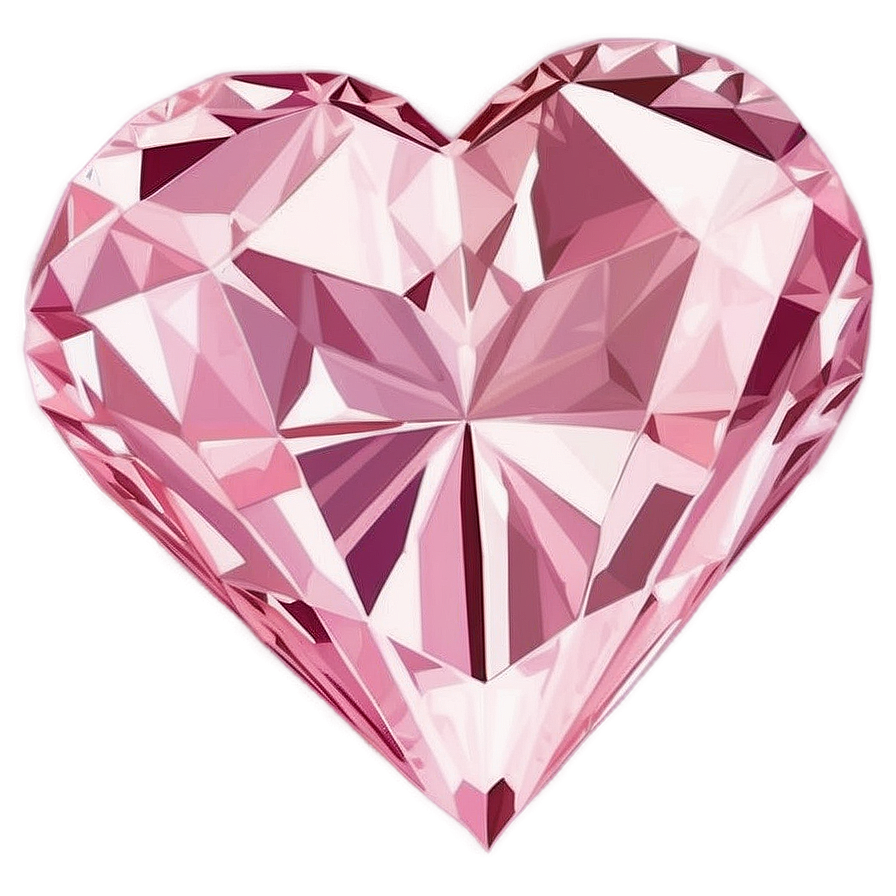 Soft Pink Diamond Heart Graphic Png 06282024