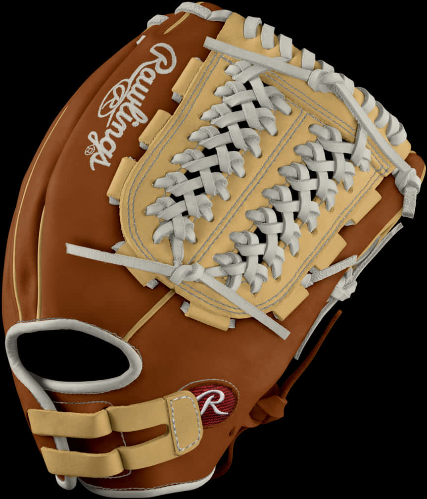 Softball_ Glove_ Closeup_ View PNG with transparent background