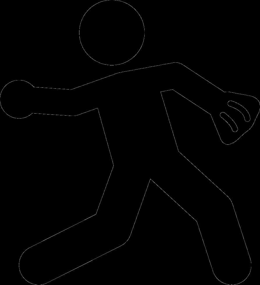 Softball Pitching Outline PNG with transparent background