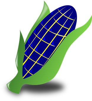 Solar Powered Corn Illustration PNG with transparent background