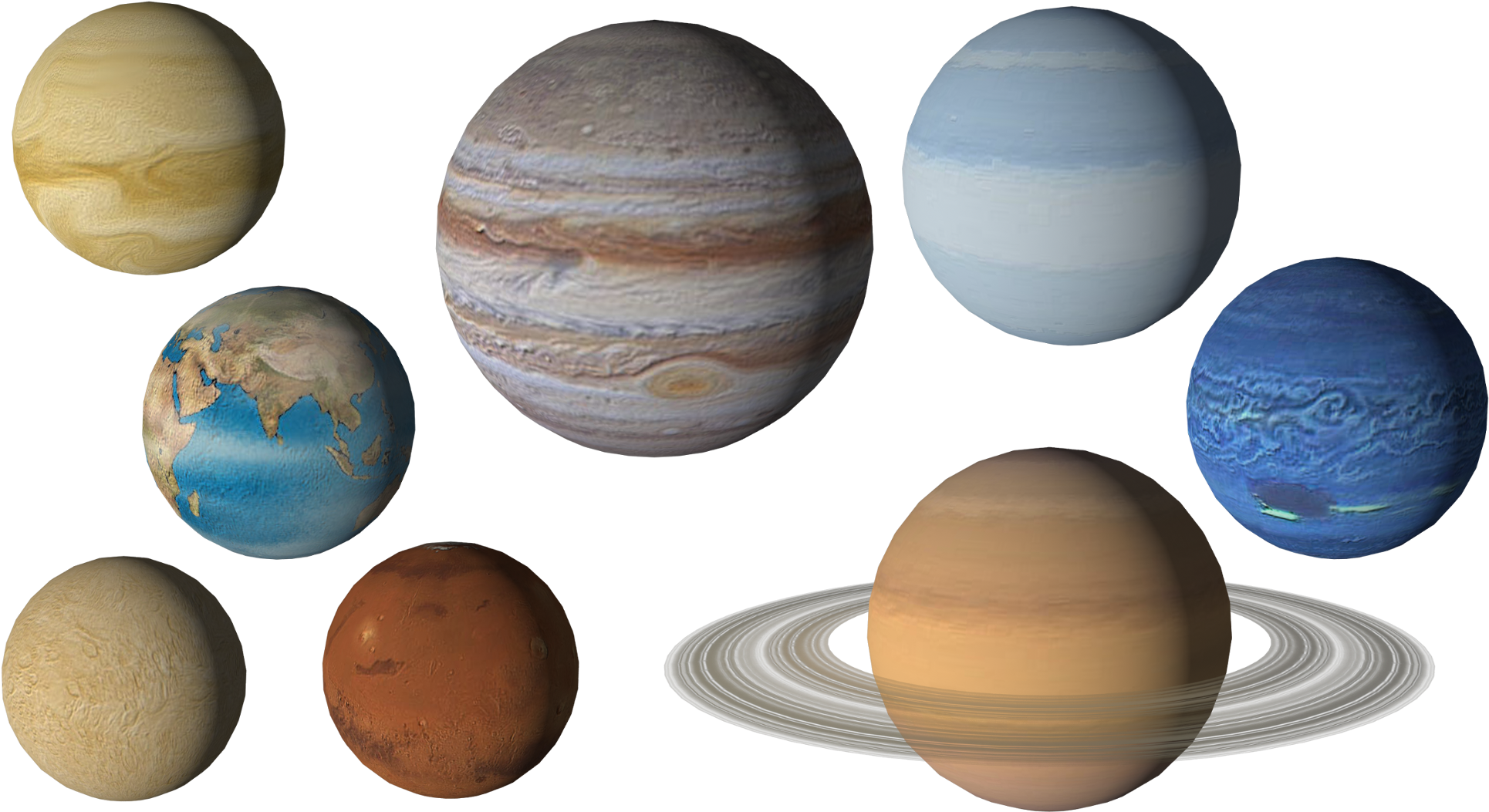 Solar_ System_ Planets_ Rendered 1930x1053 PNG image with a transparent background, free high-resolution download