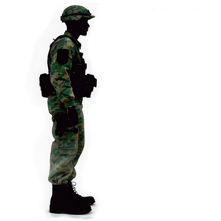 Soldier In Camo Silhouette Png Jyl