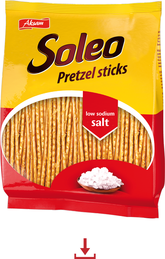 Soleo Pretzel Sticks Low Sodium Salt Package