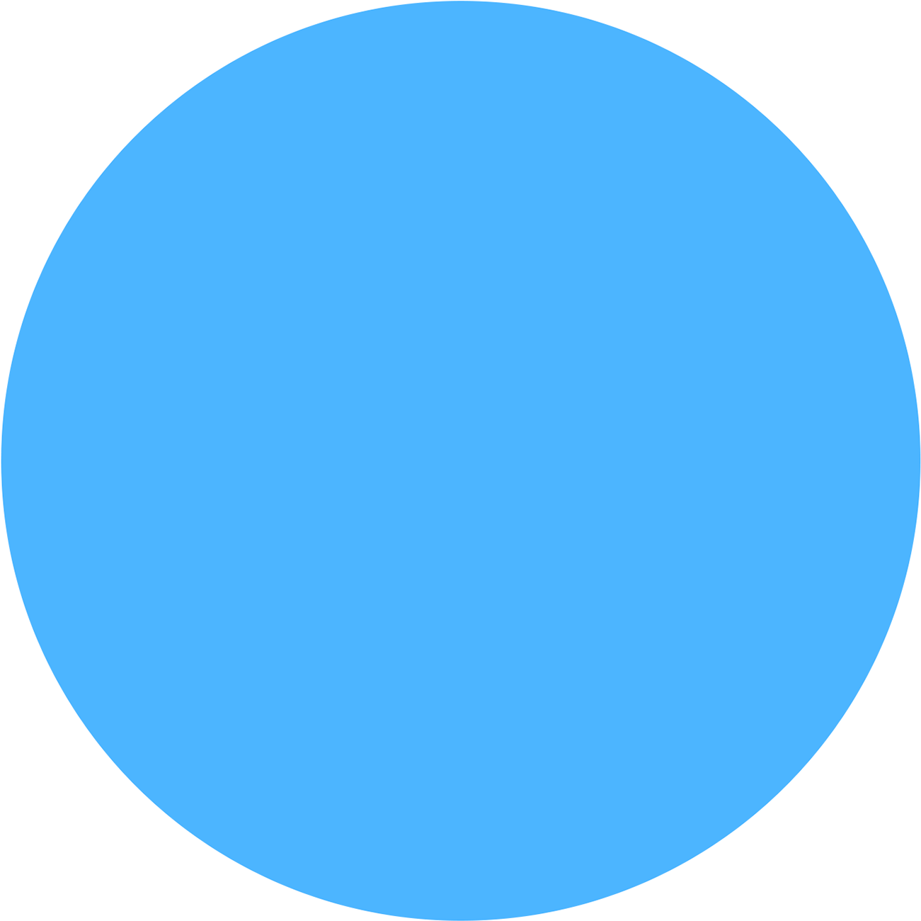 Solid Blue Circle Graphic PNG with transparent background