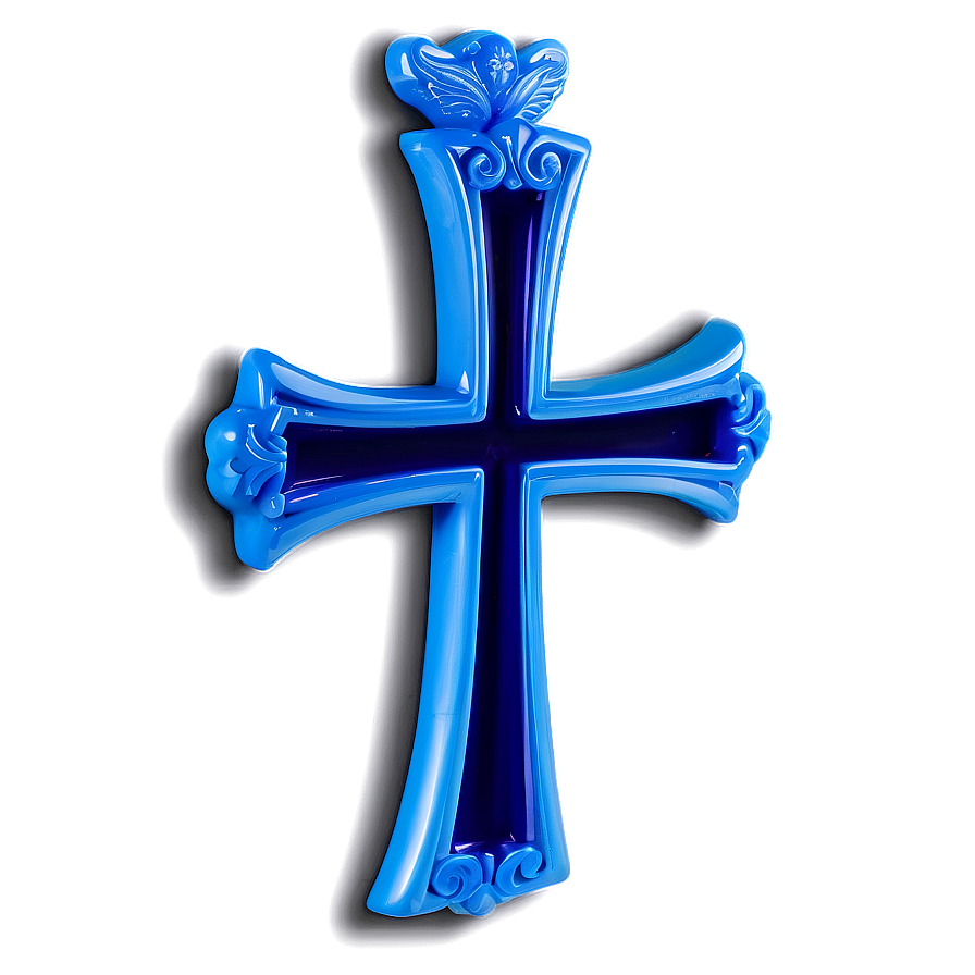 Solid Blue Cross Render Png 06292024