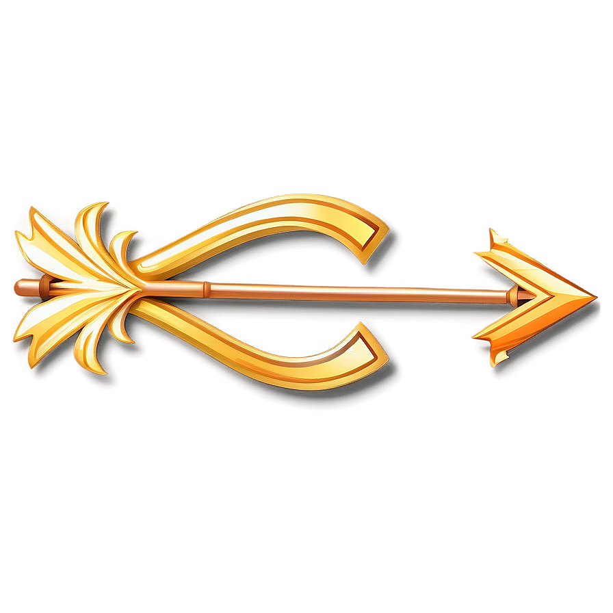 Solid Gold Arrow Outline Png 32