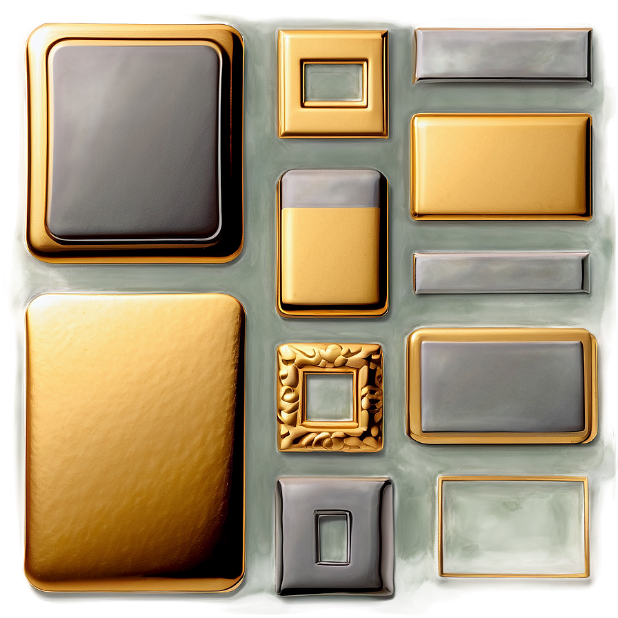 Solid Gold Rectangle Design Png Bct