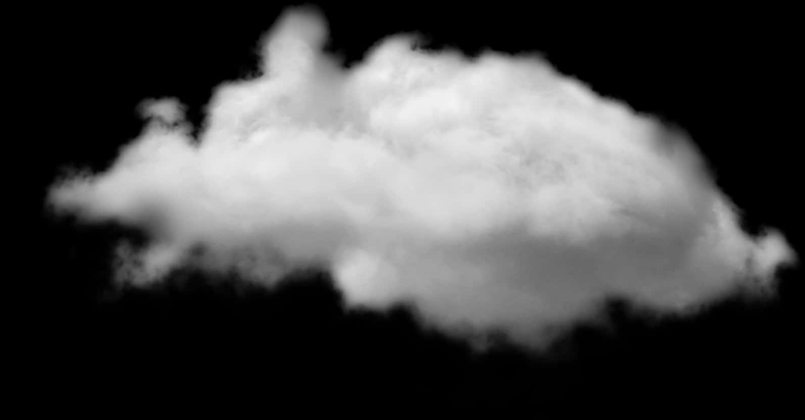 Solitary Cloud Black Background PNG with transparent background