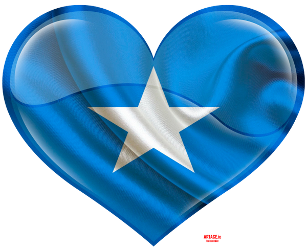 Somali Flag Heart Shaped