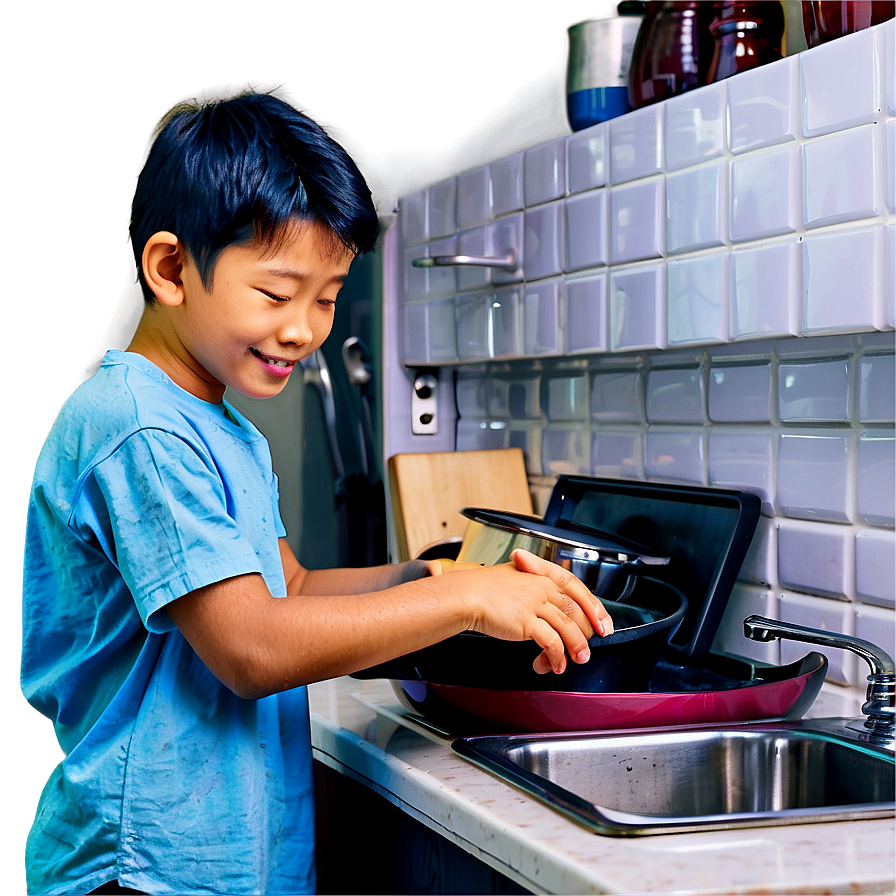 Son Helping In Kitchen Png 59