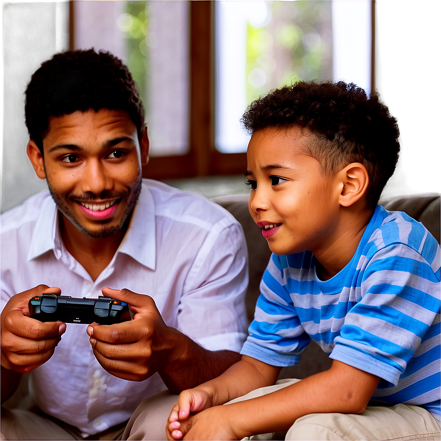 Son Playing Video Games Png Qpy