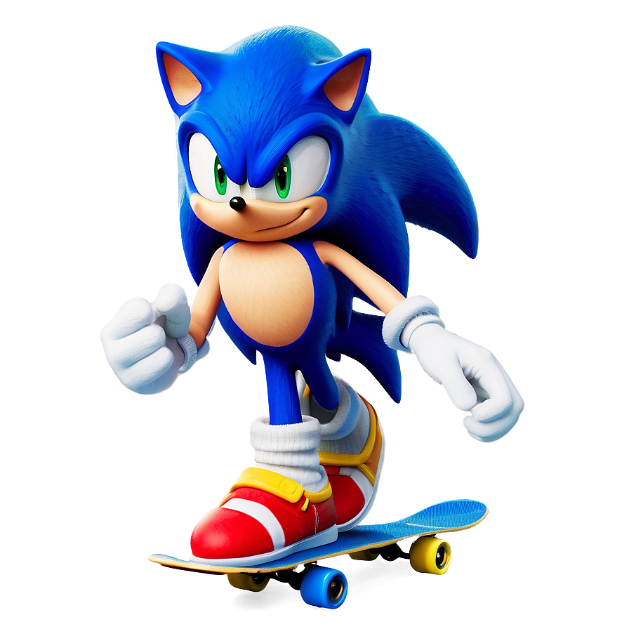 Sonic Skateboarding Action PNG fnv PNG with transparent background
