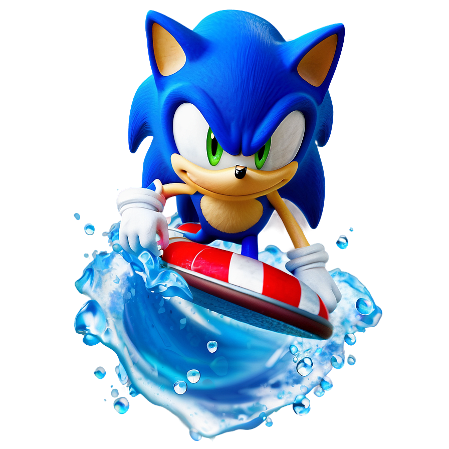 Sonic Water Surfing PNG 8 PNG with transparent background